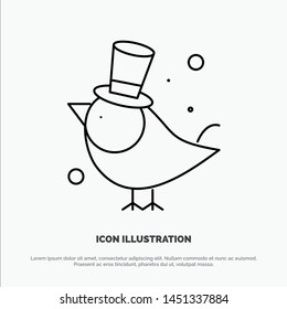 Bird, Fly, Pet, Sparrow Line Icon Vector