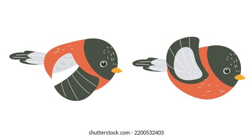 Bird fly steps sequence action abstract concept. Graphic design cartoon illustration