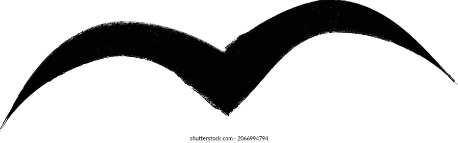 Bird in fly. Vector logo illustration. Brush strokes .