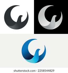 Bird Flying Abstract Circle Logo