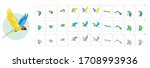 Bird flying Animations. Parrot flying Animations sprit sheet for games, crtoon or video. Set of Sprite bird flies.-vector
