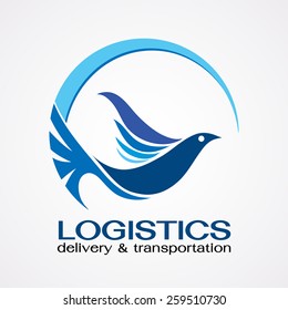 
Bird flying to around the world ,Delivery and shipping symbols,Abstract logo template for fast delivering concept design