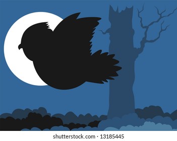 bird flying in blue background	