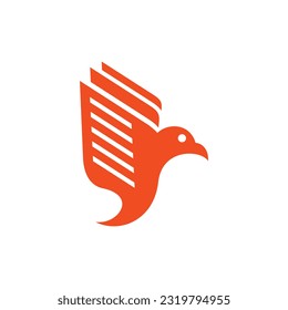 vuelo de aves con plantilla de diseño del logotipo del libro, Logotipo moderno de resumen creativo