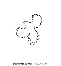 Vogel Fliege Concept Line Art Design Stock Illustration.