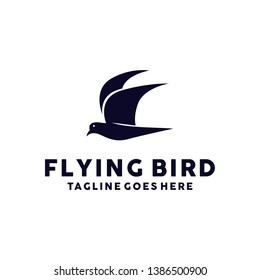 Bird Flying Concept Logo. Animals with symbols and icons Flat Shape and silhouette. Unique design for the Company and Business.