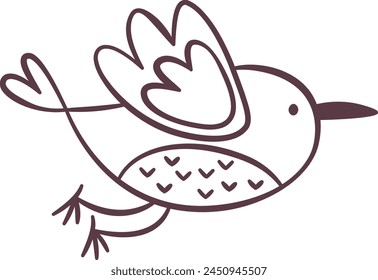 Bird Flying Doodle Vector Illustration