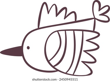 Bird Flying Doodle Vector Illustration