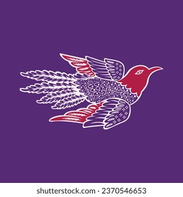 bird flying icon decorative vector image illustration	