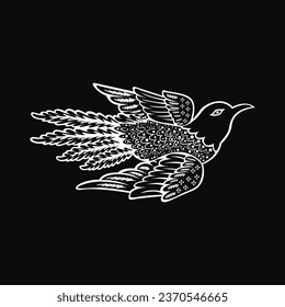 bird flying icon decorative vector image illustration	