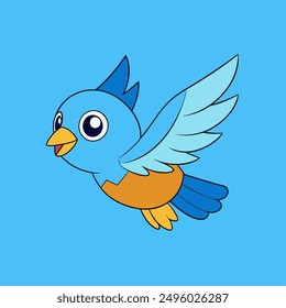 Bird flying isolated on white background