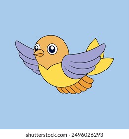Bird flying isolated on white background