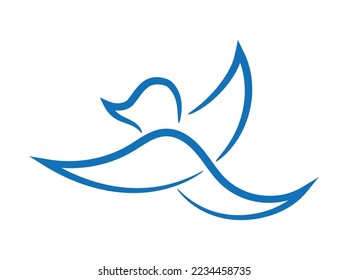 Bird Flying Line art Logo Design