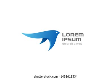 Bird flying Logo abstract design vector template. Stingray Manta Logotype concept icon