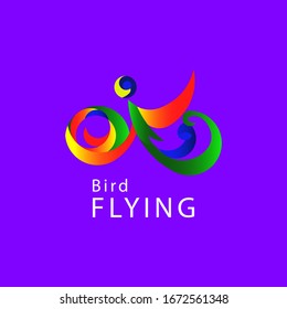 bird flying logo vector. abstract colorful bird logo concept design template