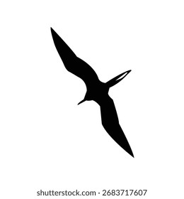 A bird flying in the open sky line vector