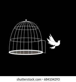 
Bird flying out of the cell vector