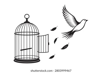Bird flying out an