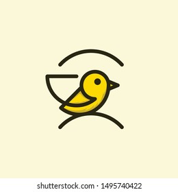 Bird Flying Outline Creative Vector Logo