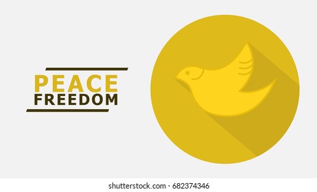 Bird flying ,peace and freedom concept illustration.
