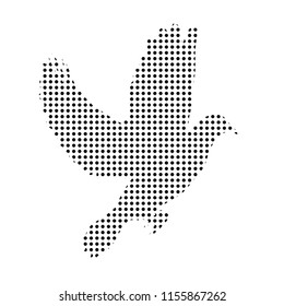 Bird flying polkadots vector illustation