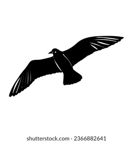 bird flying silhouette on a white background,vector