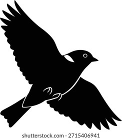 Pássaro voando acima ilustração vetor silhueta para liberdade e espírito conceitos de natureza.
