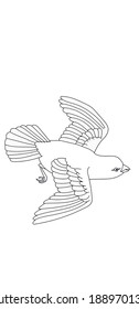Bird flying sketch isolated. Vector illustration