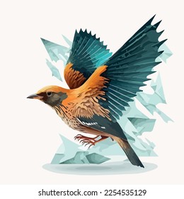 bird flying the vector illustration 