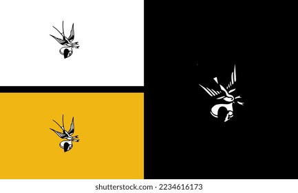 bird flying vector outline design
