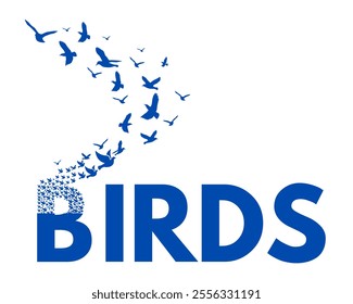 Bird font typography b is flying like a dove and pigeon, Bird negative  space wordmark logo, league spartan font birds logo, animal blue unique alphabetical logo, art of logo, fancy illustration text.