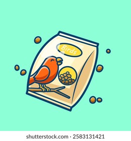 Bird Food Cartoon Vector Icon Illustration. Animal Food Icon 
Concept Isolated Premium Vector. Flat Cartoon Style 