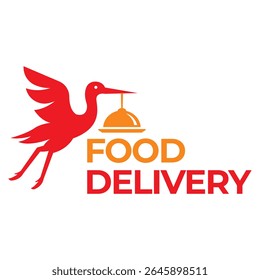 entrega de comida de pássaro plano design de logotipo minimalista