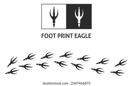 Bird Footprint Vector Silhouette with Sharp Claw