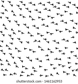 Bird footprints pattern on a white background. Vector Illustration