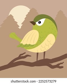 diseño de vectores de árboles forestales de aves
