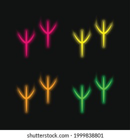 Bird four color glowing neon vector icon