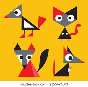 A bird, a fox, a cat and a mouse is at your service. It is fun and easy to design your clip art, sticker, pattern, t-shirt, and more.
