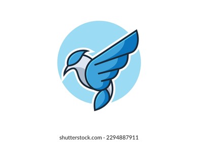 Bird freedom logo cartoon mascot illustration vector