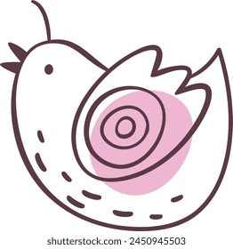 Ilustración vectorial de garabato divertido de pájaro