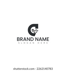 Bird with G letter logo vector illustration design