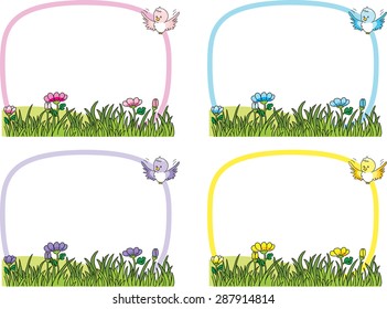bird in garden with frame