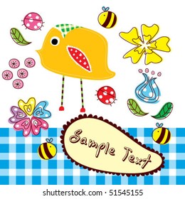 bird garden greeting tag