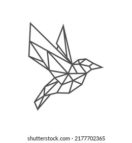 Bird geometric art, line and point flying bird vector illustration design