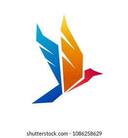 Bird Geometric Colorful Logo Template
