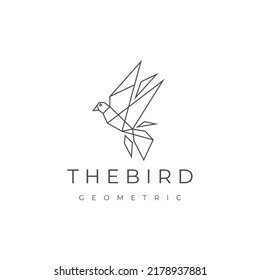 Bird Geometric logo vector icon design template