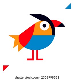 Bird Geometric Shape Forms, Abstract Icon Logo Design