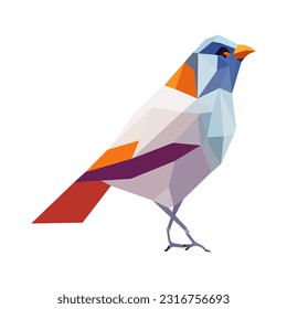 A bird in geometric shape vector illustration. Polygonal bird illustration.