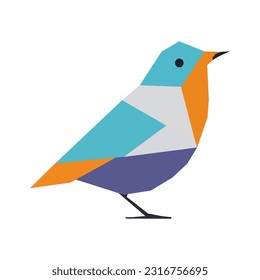 A bird in geometric shape vector illustration. Polygonal bird illustration.
