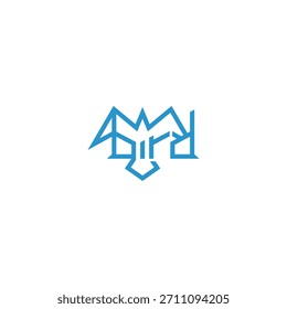 Bird geometric text typographic logo.